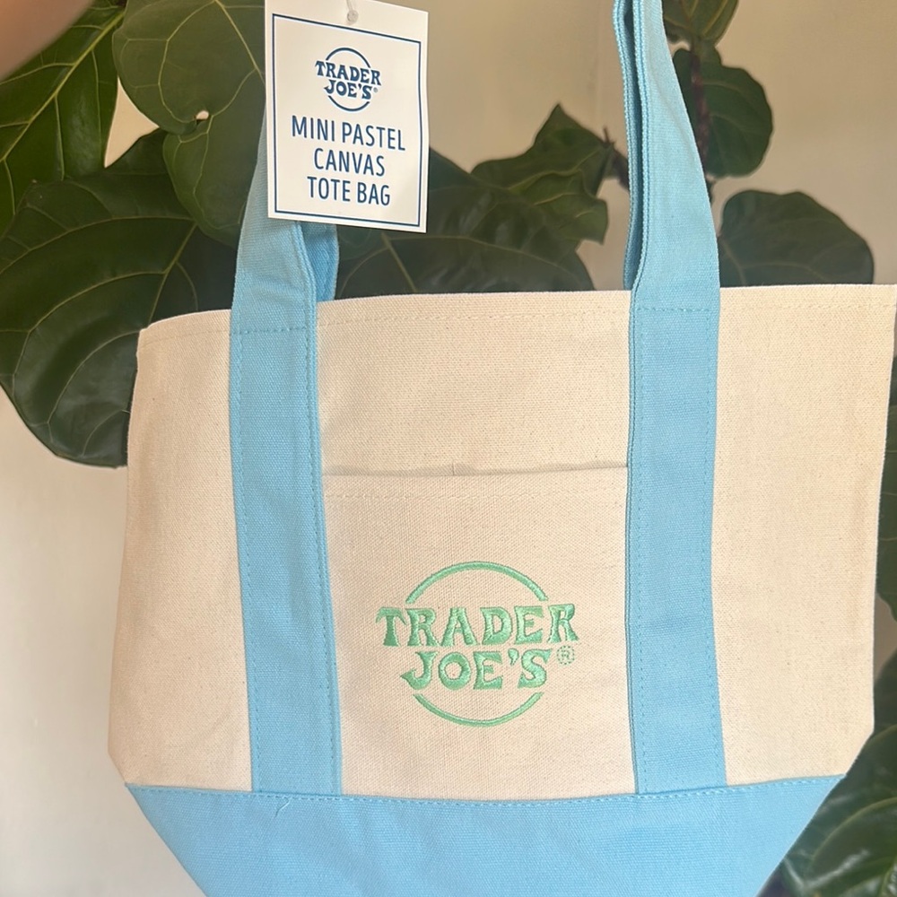 Trader Joe's Mini Pastel Canvas Tote Bag